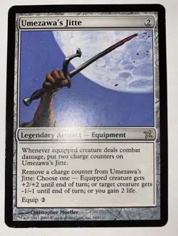 MTG Umezawa's Jitte- DAMAGED -Betrayers of Kamigawa Magic Card # 163 - Image 1