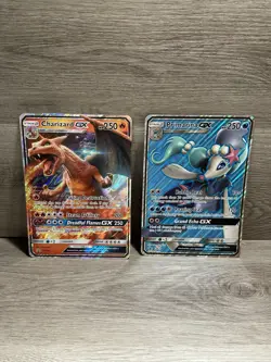 Pokemon Jumbo Card Lot Of 6 Charizard Primarina Gengar Meowth GX VMax With Book - Image 3