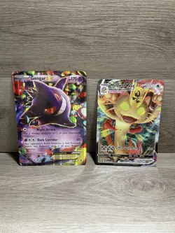 Pokemon Jumbo Card Lot Of 6 Charizard Primarina Gengar Meowth GX VMax With Book - Image 4