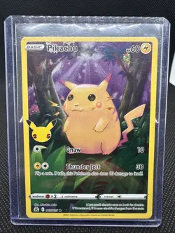 PIKACHU 2021 POKEMON SWORD & SHIELD CELEBRATIONS FULL ART HOLO 005/025 - Image 1