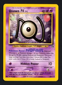 Unown [N] 50/75 Neo Discovery Uncommon Pokemon TCG - Image 1