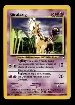 Girafarig 58/111 Neo Genesis Common Pokemon TCG - Image 1