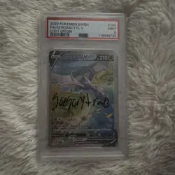 PSA 9(OC) 2022 Pokemon SWSH Full Art Aerodactyl V Lost Origin #180 Mint Rare Alt - Image 3