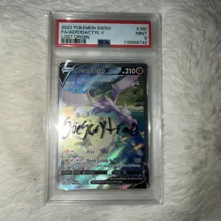 PSA 9(OC) 2022 Pokemon SWSH Full Art Aerodactyl V Lost Origin #180 Mint Rare Alt - Image 4