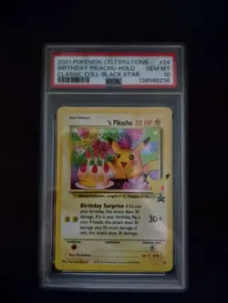 ✨PSA 10✨ 2021 Pokemon Celebrations 25th Anniversary #24 Birthday Pikachu Holo - Image 1