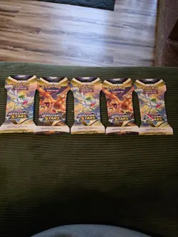 Pokemon Brilliant Stars Booster Pack Art Set 5x Sealed Packs Sword & Shield - Image 1