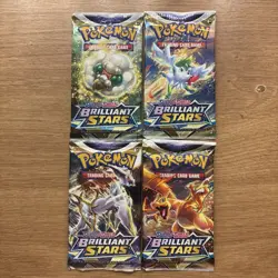 Brilliant Stars Booster Packs 4 Full Art Set Sword & Shield Pokemon TCG 820650809965 - Image 1