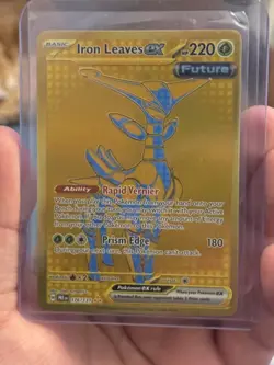 NM! Iron Leaves ex (176/131) Prismatic Evolutions Gold Hyper Rare Pokemon Card! - Image 1
