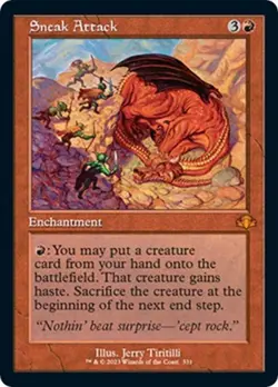 MTG English Sneak Attack (Retro Frame) NM Normal Dominaria Remastered - Image 1