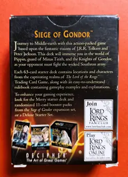 LOTR TCG Lord of the Rings, Siege of Gondor: Pippin, 63 card Starter Deck, rare - Image 2