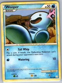 Wooper 88/123 Non Holo HeartGold SoulSilver - Pokemon Card - NM - Image 1
