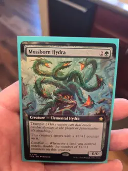 MTG MAGIC THE GATHERING FOUNDATIONS MOSSBORN HYDRA EXTENDED ART MYTHIC - Image 1