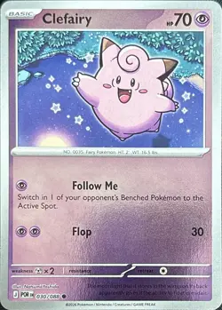 Clefairy 030/088 Common Perfect Order Pokemon Reverse Holo Near Mint - Image 1