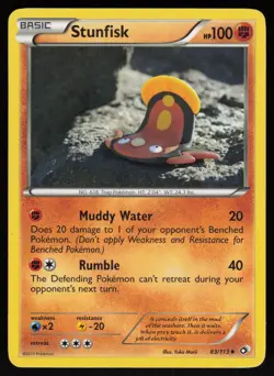 Pokemon Stunfisk 83/113 Legendary Treasures Non-Holo (LP - HP) - Image 1