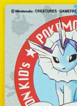 Vaporeon Pokemon Kids Mini Card No.61 1998 Vintage Nintendo Bandai Japanese F/S - Image 2