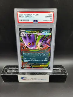 2025 POKEMON PFL EN-PHANTASMAL FLAMES #056 MEGA GENGAR EX PSA 10 - Image 1