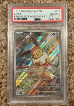 Eevee 173 Scarlet & Violet Prismatic Evolutions Pokemon Center ETB Promo PSA 10 - Image 1