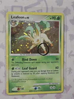 Pokemon TCG Leafeon 7/100 Majestic Dawn LP/MP With Holo Bleed And Swirl - Image 2