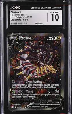 2022 POKEMON LOST ORIGIN ULTRA RARE #186 GIRATINA V CGC 10 - Image 1