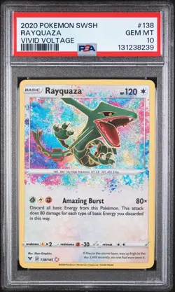 🔥 PSA 10 GEM MINT Rayquaza #138– Amazing Rare – Vivid Voltage 🔥 - Image 1