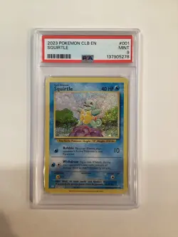 PSA 9 MINT Squirtle 001/034 CLB Holo Pokemon English Classic Collection 2023 - Image 1
