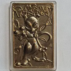1999 Pokemon "Mewtwo" 23 Karat Gold Plated Special Edition Trading Card Collect - Image 1