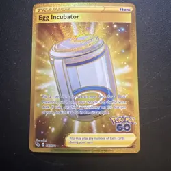 Pokemon Go Egg Incubator Card Full Art Gold Holo, Secret Rare 087/078 - Image 1
