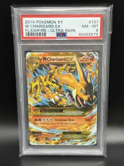 2014 M Charizard EX Flashfire Ultra Rare Holo Pokemon Card 107/106 PSA 8 NM-MT - Image 1