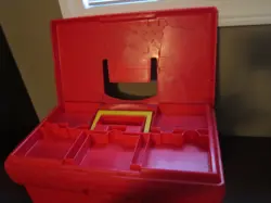 POKEMON CARD RED STORAGE BOX JUST STUFF LIDDED 1995 VINTAGE STORE TONS OF CARDS! - Image 5