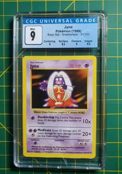 CGC 9 MINT Jynx 1999 Base Set Shadowless 31/102 Pokemon Card WOTC - Image 1
