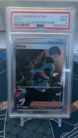 Pokemon TCG Penny 239/091 SV Paldean Fates Special Illustration Rare PSA 9 - Image 1