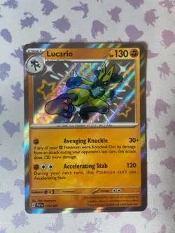 Lucario - 174/091 - Paldean Fates - Baby Shiny Rare Pokemon Card TCG NM #2 - Image 2