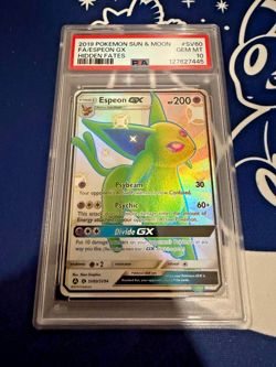 2019 POKEMON SUN & MOON HIDDEN FATES #SV60 FULL ART/ESPEON GX PSA 10 - Image 1