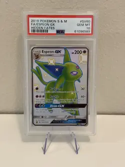 2019 POKEMON SUN & MOON HIDDEN FATES #SV60 FULL ART/ESPEON GX PSA 10 - Image 1