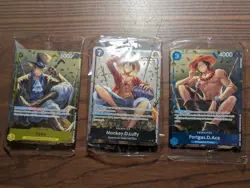 One Piece Card Game TS02 Tins Promo Bundle P073 P074 P075 Monkey Luffy Sabo Ace - Image 2