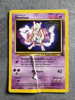 Mewtwo Kids WB Movie Promo #3 WOTC 1999 Pokemon Card Damaged HP - Image 1