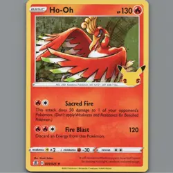 Pokemon Card TCG: Ho Oh 001/025 Holo Rare 25th Celebrations NM - Image 1