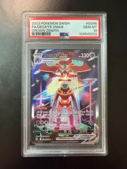 2023 Pokemon SWSH FA Deoxys VMAX Crown Zenith PSA 10 - Image 1