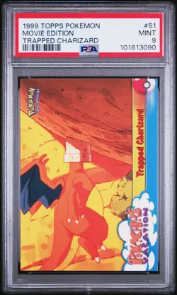 PSA 9 Trapped Charizard #51 - Topps Pokemon 1999 - Movie Edition Card - MINT - Image 1