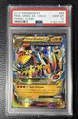 2015 Pokemon XY Primal Clash #86 Mega Primal Groudon EX PSA 10 - Image 1