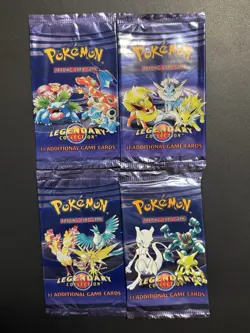 Pokemon Legendary Collection Booster Pack Wrapper Artset EMPTY/OPENED! All 4! - Image 1