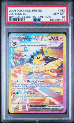 2025 POKEMON PRE EN-PRISMATIC EVOLUTIONS #153 JOLTEON EX PSA 10 - Image 1