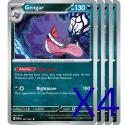 4x Gengar 057/091 x4 - Paldean Fates - Pokemon TCG - Uncommon - Image 1