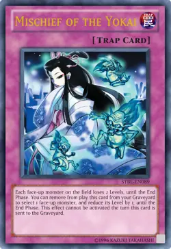YUGIOH MISCHIEF OF THE YOKAI ULTRA RARE STBL-EN089 1ST ED NEAR MINT - Image 1