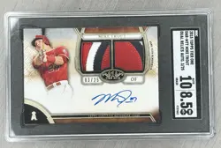 2015 Topps Tier One Mike Trout Dual Relic Auto /25 - Game Used - Image 4