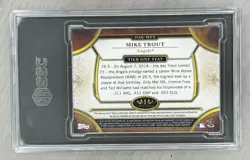 2015 Topps Tier One Mike Trout Dual Relic Auto /25 - Game Used - Image 5