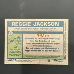 2026 Topps Heritage Baseball Reggie Jackson Real One Red Ink Autograph /77! - Image 2