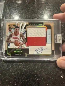 2024 Panini One And One FRACTAL Jabari Smith Jr. On-Card Auto /25 RPA SSP 🔥 - Image 1