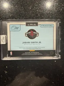 2024 Panini One And One FRACTAL Jabari Smith Jr. On-Card Auto /25 RPA SSP 🔥 - Image 2