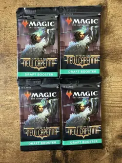 4 Magic the Gathering STREETS OF NEW CAPENNA Draft Booster Packs - NEW SEALED - Image 1